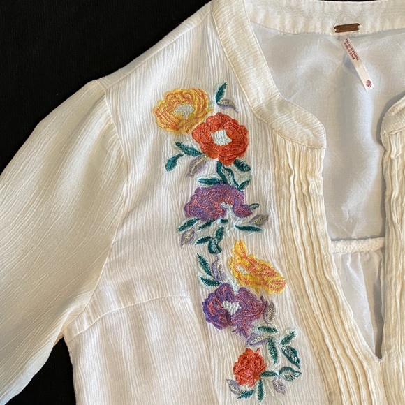 Free People Mia Embroidered Mini Dress Long Sleeves Fully Lined Size XS - Picture 9 of 16